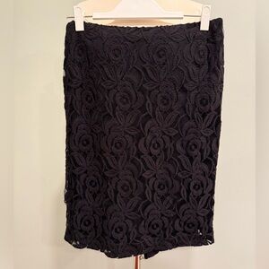Talbots Women’s Pencil Skirt Lace Overlay Black - 6 Petite